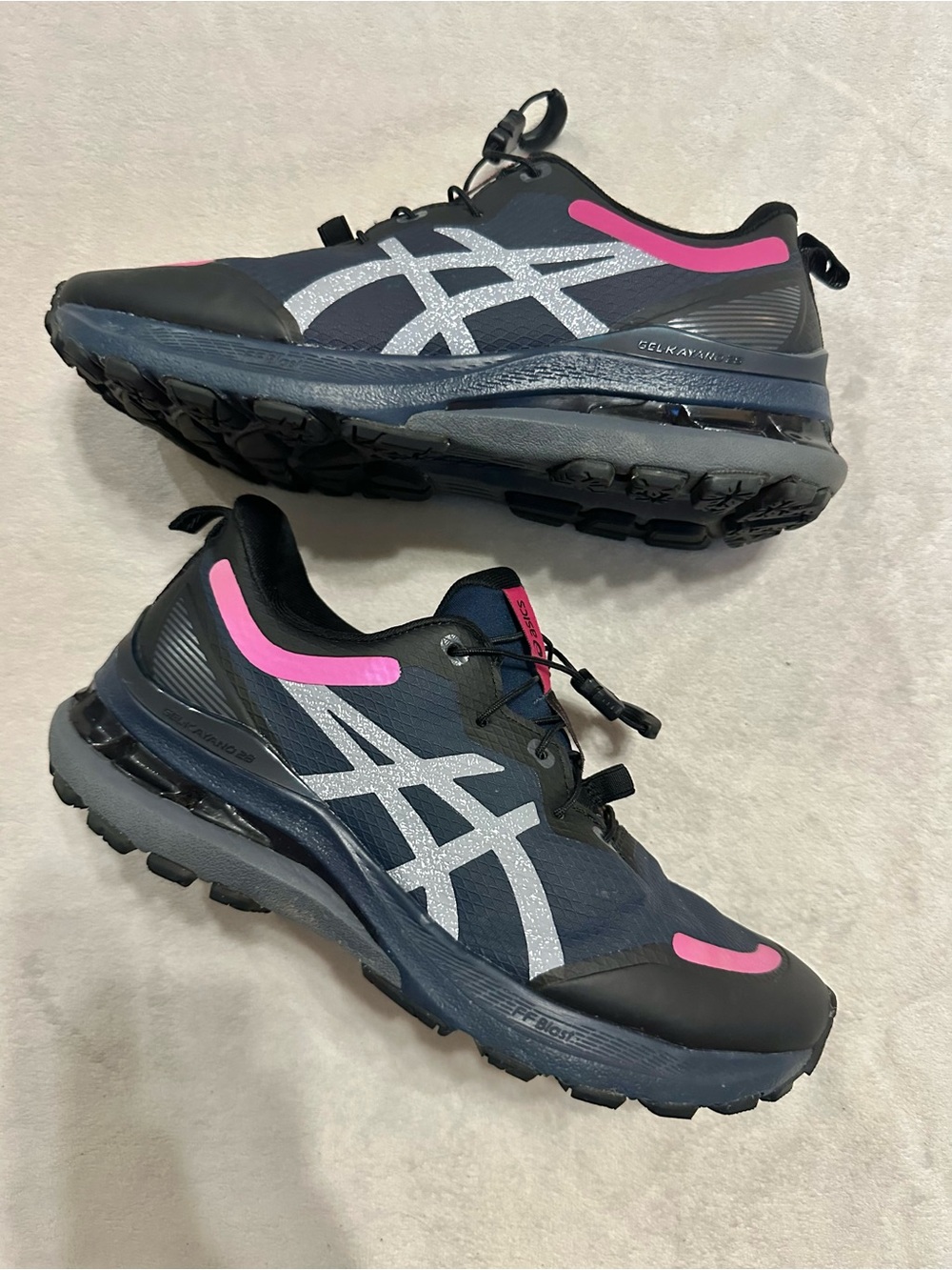 Asics Trail Running Shoes - Dark Blue with Pink Accents